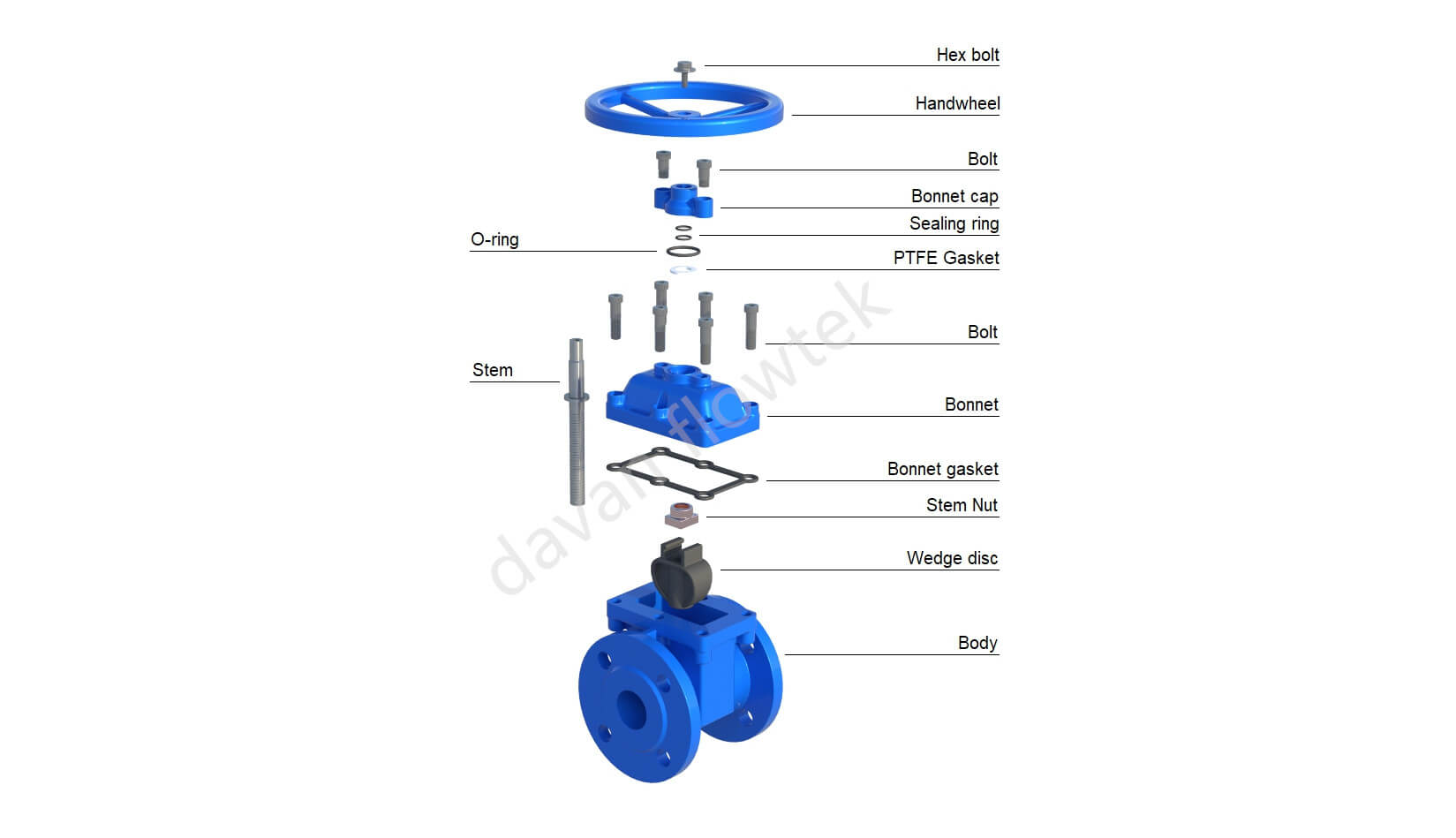 resilient seat gate valve with bonnet cap