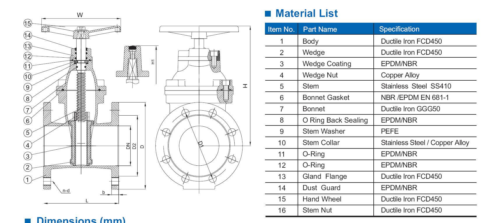 JIS B2062 10K resilient gate valve