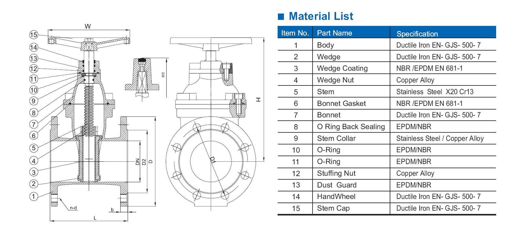 SABS 664 resilient gate valve