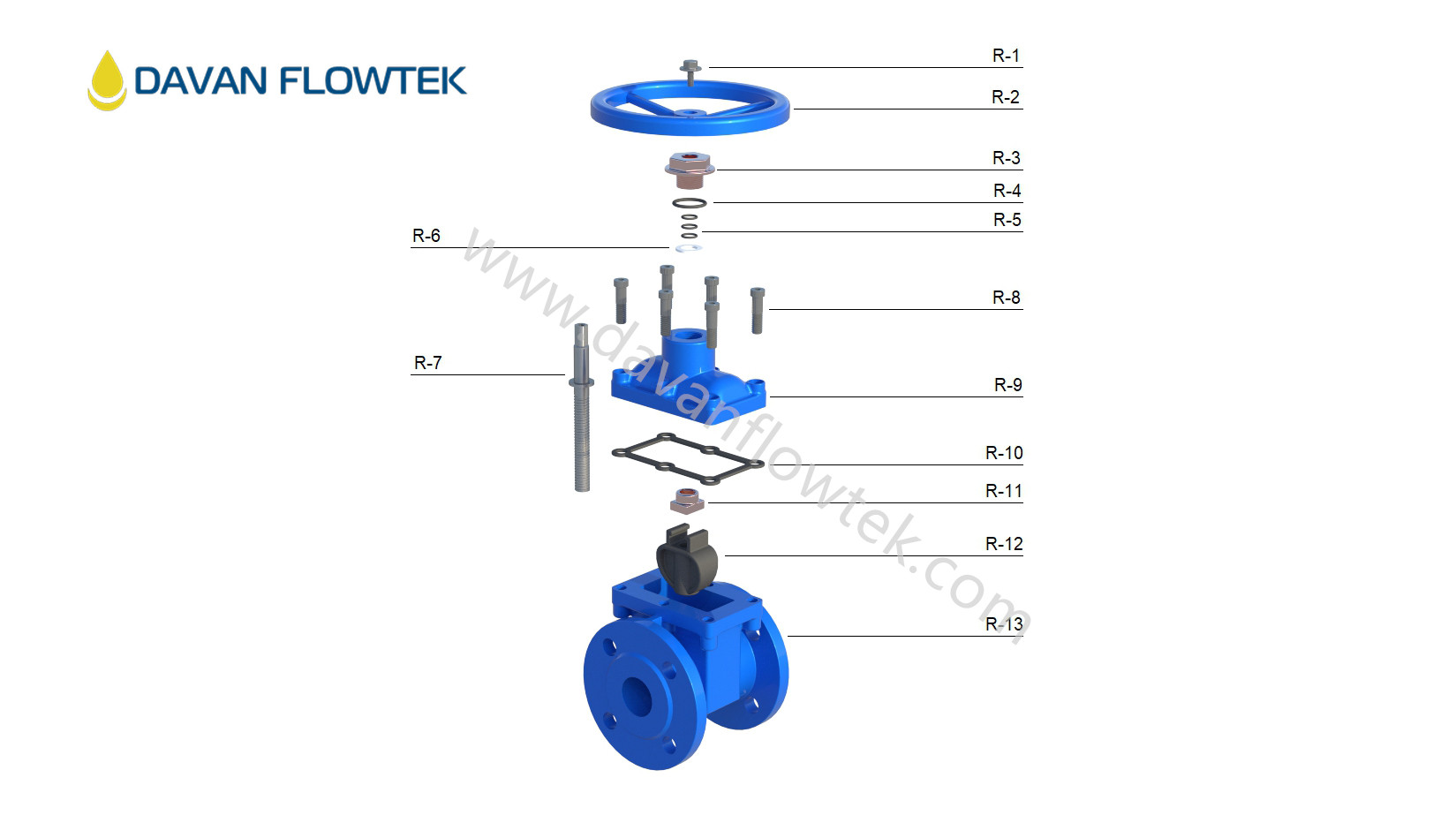 rubber gate valve drawing