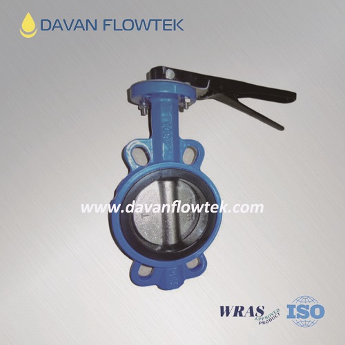 Wafer type butterfly valve without pin