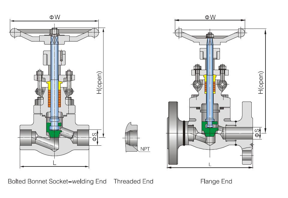 api forged globe valve size