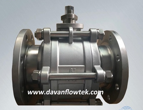 3pc ball valve CF8 with flange connection