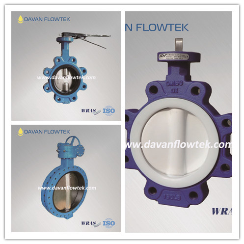 lug type butterfly valve with hand lever and PTFE